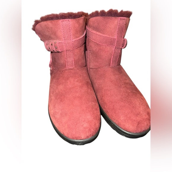 Abeo REGINA Neutral Support Shearling Ankle Boots winter warm comfort Burgundy - Picture 3 of 11